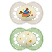 Cumlík Ortodonický Original Night 6 m+Mam Šedá+Zelená