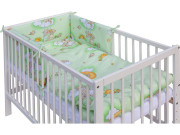 Detská postieľka s kompletnou výbavou 120 x 60 cm, mráčik zelená Scarlett