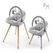 Jedálenská stolička a lehátko Fini Up 2 v 1 Grey Kinderkraft