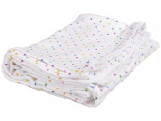 Ľahká letná deka 100 x 150 cm biela s hviezdičkami