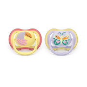 Cumlík Ultra air fialová/žltá 0-6 m obrázok dievča, 2 ks Philips Avent