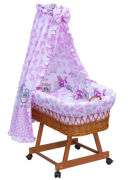 Prútený košík na bábätko s nebesami Scarlett Kulíšek - ružová