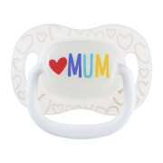 Cumlík svietiaci silikónový symetrický Love Mum & Dad 6 - 18 m, 2 ks Canpol babies