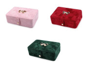 Malá šperkovnica s mašličkou semiš 11x16x5, 5cm