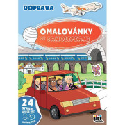 Omaľovánky A4 so samolepkami Doprava