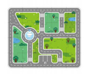 Drevené stavebnice - mesto s podložkou