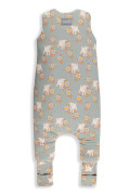 Celoročný spací vak s nohavicami Vintage Animals Sleepee Sky Blue/Cream