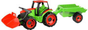 Traktor s lyžicou Giga Trucks s vlekom plast 62 cm