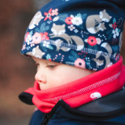 Detské softshellové rukavice Líšky - tmavo modrá Wamu