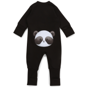 Detský rastúci overal Panda All Black čierna Moniel