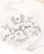 Darčeková sada Plyšový medvedík s úchytom na cumlík a dečkou šedý 20 cm Doudou