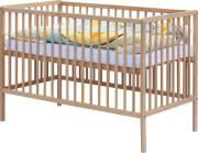 Detská postieľka prírodná s kompletnou výbavou 120 x 60 cm Mimas Scarlett