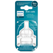 Cumlík na fľašu Anti-colic rýchly prietok 6 m+, 2 ks Philips AVENT