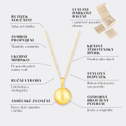 Tehotenský šperk bola Soul zlatá s brúseným povrchom + retiazka Moniel