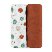 Prikrývka bambusová mušelínová 2 ks 120 x 120 cm Misty Petite&Mars