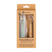 Silikónové lyžičky s puzdrom 2 ks Take & Match 6 m+ Petite & Mars