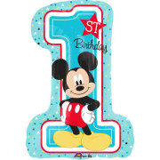 Číslice 1 Mickey 48 x 71cm - fóliový balónik