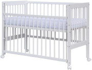 Detská postieľka Kamila - biela (borovica), sťahovacia bočnica 120 x 60 cm Scarlett 2. AKOSŤ