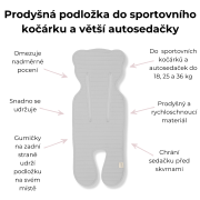 Priedušná podložka proti poteniu do športového kočíka a väčších autosedačiek Sleepee