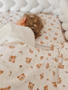 Detské obliečky do postieľky 100 x 135 cm bavlnený satén Macko Infantilo