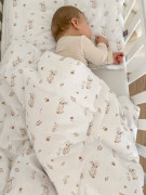 Detské obliečky do postieľky 100 x 135 cm bavlnený satén Husi Infantilo