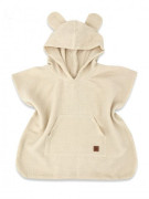 Detské mušelínové pončo lux s kapucňou Teddy rýchloschnúce béžové