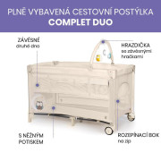 Complet duo cestovná postieľka s druhým dňom a hrazdičkou Asalvo