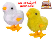 Kuriatko plyšové po natiahnutí skáče, 9 cm, 2 farby