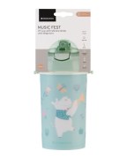 Hrnček so silikónovou slamkou a popruhom 450 ml Music Fest KikkaBoo