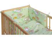 Detská postieľka s kompletnou výbavou 120 x 60 cm, mráčik zelená Scarlett