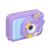 Detský digitálny fotoaparát silikónové púzdro dino statív - foto 48Mpx video Full HD