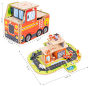 Montessori drevená garáž 2v1 Hasič