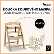 Drevená stolička Arketa dub masív Hauck
