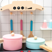 Detská drevená kuchynka s vybavením Montessori biela Baby Mix