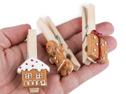 Veľké vianočné štipce - perníčky sada 3 ks