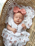 Mušelínová letná sada vankúš s volánikmi Malé kvety Infantilo