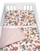 3-dielna sada Mantinel s obliečkami Baby Friends biele/béžové 135x100 cm Baby Nellys