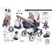 Skladací kočík pre bábiky 3 v 1 s batôžkom TOP Collection 2020 - 70 cm DeCuevas