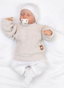 Rastúci oversize pletený svetrík pre bábätko sv. béžový Baby Nellys