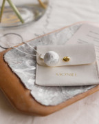 Tehotenský šperk bola Moon strieborná s brúseným povrchom + retiazka Moniel