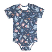 Rastúce bodyčko pre bábätká s krátkym rukávom Morský svet šedé Esito