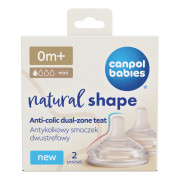 Cumlík na fľašu Natural Shape 0 m+ 2 ks Canpol babies