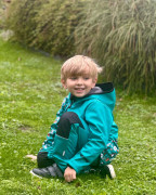 Softshellová bunda detská Medvede tyrkysová Wamu