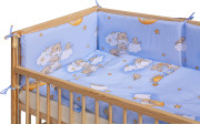 Detská postieľka s kompletnou výbavou 120 x 60 cm, mráčik modrá Scarlett