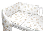 Sada do postieľky Mantinel s obliečkami, 3D sada - Malý Macko, biela/béžová Baby Nellys