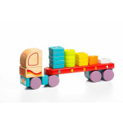 Kamión s geometrickými tvarmi - drevená skladačka Cubika