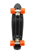 Skateboard - pennyboard 60cm, nosnosť 90kg, kovové osi, čierna farba, oranžová kolesa