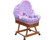 Prútený košík na bábätko s búdkou Scarlett Kulíšek - ružová