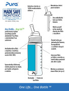 Nerezová fľaša so slamkou s membránou 325 ml Pura