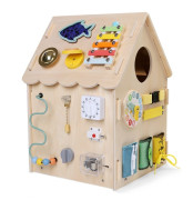 Activity Board Domček Montessori Baby Mix prírodný